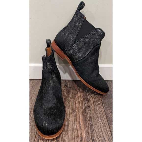 Intropia Leather and Calf Hair Black Short Boots Size EU 40 - Picture 1 of 13